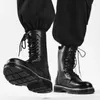 Botas vryheid homens preto couro genuíno ao ar livre moda alta superior punk sapatos inverno quente pele casual estilo de rua tornozelo 48