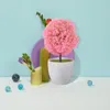 Fleurs décoratives 2 pièces, simulation de plante en pot, faux bonsaï, ornements, plantes artificielles roses pour la décoration intérieure de la maison