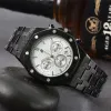 Nowy AP Mens Watch Kalendarz ze stali nierdzewnej Sapphire Sapphire Automatyczny ruch wielofunkcyjny Chronograph Man Designer Luksusowe zegarki Trzy oczy Sapphire Wszystkie prace tarcza