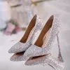 Pumps New Women High Heels Pumps Sequins Glitter Luxury Designer Pumps Plus Size 43 Wedding Bridal Gold Valentine Dress Work Shoes