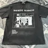 High Street Tees T Shirts Camisa para hombre Rasgado Vintage Lavado Impreso Tamaño de EE. UU. Camisetas Fotos reales 24SS
