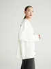 Kvinnors stickor 100 Merino Wool Loose V-Neck White Grey Black Fiting 2024 Spring Women Cardigan tröja