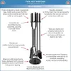 Minuteman International Ensemble d'outils de cheminée néoclassique 5 pièces, noir, base ronde