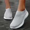 Casual Schuhe 2024 Mode Turnschuhe Für Frauen Bequeme Weiche Slip Auf Socke Damen Flache