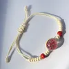 Charm-Armbänder, getrocknete Blumen, Glaskugel-Armband für Frauen und Mädchen, böhmisches verstellbares Seil, Paar-Armband, Armreifen, Schmuck, Geschenke