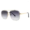 Gafas de sol clásicas cuadradas frescas para hombres diseño vintage gafas de sol de metal para mujer sombras UV400