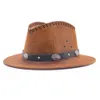 秋/冬の新しいベルトウエスタンカウボーイ英語ジャズメンズアンドウィメンズエスニックスタイルの帽子