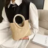 Bolsa feminina de palha de rattan, bolsa totes boêmia de verão, férias, praia, cesta de tecido crossbody