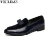 Sapatos vestido Sapatos homens elegantes petroleiros de petróleo italiano knot masculino sapatos de festa de festa sapatos de casamento homens homens patentes de couro ayakkabi