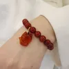 Bracciale Nanhong in filo appeso con ciondolo in midollo di giada, vento nazionale, regalo per gioielli con corda a mano per uomini e donne