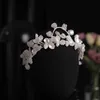 ティアラス韓国の花嫁手作り真珠クリスタル付きブライダルヘッドバンド