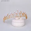 Tiaras New shiny bride crown fashion high-quality headdress womens wedding crown headdress Princess Birthday crown headdress Y240319