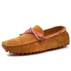 Summer Men Suede Leather Loafers Breattable Moccasins Boat Shoes Classic Driving Orange Purple Mens Flats 3847 240312