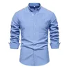 Camicie casual da uomo Camicia Oxford patchwork primaverile per uomo Camicia a maniche lunghe in misto cotone Tasca per abiti firmati da uomo