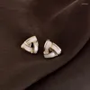 Stud Earrings 925 Silver Needle Korean Fashion Simple Triangle Drip Commuter Online Celebrity Trend Jewelry Female B366