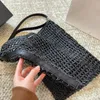 Sac de plage Grass tissé Tote Sac Hollow Shoping Sac Femme Designer Handsbag Fashion Hardware Letter ACCESSOIRES EMBRAY