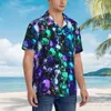 Camicie casual da uomo Camicia Hawaii Vacanza Perline colorate Stampa Camicette Mardi Gras Art Vintage Uomo Manica corta Top eleganti