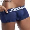 JOCKMAIL Nieuwe Sexy Mannen Ondergoed Boxer Ademend Mesh boxershorts mannen Mannelijke Onderbroek cueca Gay penis pouch Slipje Heren Trunks 24319