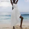 Podstawowe sukienki swobodne seksowne kobiety bawełna bawełniana sukienka na plażę letnią swobodną huśtawkę sukienkę z sukienką długą sukienkę 240319