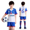 Maglia da allenamento per calcio per ragazzi con stampa personalizzata Maglia da calcio per bambini Set di uniformi per abbigliamento da calcio estivo in poliestere per bambini Y301 240313