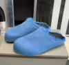 2024 chinelos de plataforma com pele longa Fussbett sandálias com caixa amarelo baga luxo ourdoor sala interior mules slides sapatos mulheres homens praia sl H0J1 #