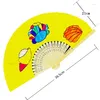 Party Decoration Style Bamboo Paper Pocket Fan Folding Hand Held Fans Wedding Favor Event DIY Supplies 16 Color Choose
