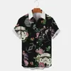 Chemises décontractées pour hommes 2024 Été Hawaiian Hommes Mode 3D Imprimé Plage Vintage Manches courtes Tops Surdimensionné Lâche