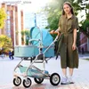 Passeggini # Passeggino di lusso 3 in 1 Telaio in alluminio stabile Passeggino portatile Carrozzina Culla per neonato Spedizione gratuita L240319