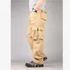 Pantaloni da uomo Cargo Fashion Casual Multi tasche Capispalla tattico militare Pantaloni dritti Pantaloni lunghi di grandi dimensioni