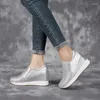 Buty sukienne Krasovki 7cm syntetyczne buty kobiety oryginalna skórzana wiosna seksowna moda platforma kostki klini