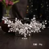 Tiaras weselny kwiat Wedding Wedding Habit Commh Crystal Hair Akcesoria Pearl Bridal Side Woman Kam w kobiecie Y240319