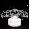 Tiaras Bridal Headdress الزفاف الزركون تاج غطاء الرأس الزفاف فستان الشعر الفضي الكريستال غطاء الرأس و Crown Y240319