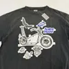 Heren T-shirts Nieuwe Stijl Saint Zomer Heren Motorfiets Print Straat Vintage Tee Gewassen Korte Mouw J240319