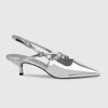 샌들 크기 34-40 특허 가죽 뾰족한 발가락 5.2cm 하이힐 여성 실버 여름 흑인 프로 작업 신발