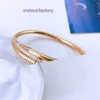 Original 1to1 Cartres Bracelet Wind Classic 18k gold Rose Gold Non fading Nail Style with Net Red Light Luxury Fashion for Women