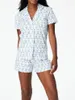 2024 Womens Cute Roller Rabbit Pyjamas Y2K Monkey Prefabricated Printing 2-Piece Pyjama Set Short Sleeve Shirt PJ Shorts Casual Wear For Womens Home Wear Yhysuf3