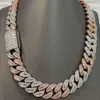 Kibo bigboy 22mm S925 prata esterlina 550g Twotone Rose Bustdowns Banete Baguete Moissanite Chain Link Chain