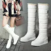 Boots Russia winter boots women warm knee high boots round toe down fur ladies fashion thigh snow boots shoes waterproof botas