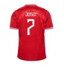 Kids Denmarks Soccer Jersey Chicharito 2024 Euro Cup Camisetas Kids Kit National Home Home Away Football Player Shirt Christensen Jensen Eriksen Dolberg