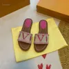 2024 nuovi sandali piatti firmati pantofole di lusso sandalo ricamato da donna moda infradito lettera pantofola per le donne estate spiaggia scivolo signore scarpe tacco basso