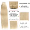 Wątki proste ludzkie włosy splatają Brazylijskie Remy Human Hair Sew w rozszerzenia wątków Bright Blonde 100G 16 „28” naturalne włosy