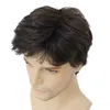 Perucas sintéticas perucas de renda gnimegil perucas masculinas cabelo curto sintético cor marrom escuro perucas naturais com franja moda cortes de cabelo curtos peruca masculina cosplay diário 240328 240327