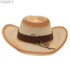 Cappelli a tesa larga Bucket Str Cappello da cowboy western jazz con decoro a forma di toro Cappellini Panama primaverili Cappellino per protezione solare da donna da viaggio per uomo all'ingrosso 240319