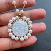 befordran! 31mm naturligt sötvatten Pearl San Benito Cross Mother Necklace for Women Gift 240311