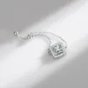 Anelli a grappolo MODIAN Puro argento sterling 925 Quadrato di lusso regolabile per le donne Anello con catena a maglia di moda Fine Jewelry Regali di fidanzamento