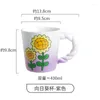 Mugs High Beauty Sunflower Home Breakfast Coffee Creative Ceramic Mug