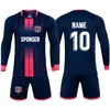 2223 Custom Men Kids Soccer Jersey Set Quick Drying Breathable Man Boys 2 Piece Team Club Training Football Uniform Tracksuit 240312