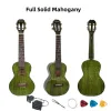 Гитара полностью однотонная гавайская гитара из красного дерева, зеленый концертный тенор 23 26 дюймов, глянцевая зеленая электрическая акустическая гитара, укулеле, 4 струны, уке