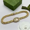 Modedesigner smycken halsband 18k guldpläterad armband halsband set pulseira collar designer för kvinna retro chokers med låda