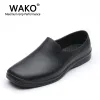 ブーツWAKO 9021 MAN CHEF SHOES NONSKID HOSPITAL SAFETY SHOSEカジュアルシューズブラックキッチンシューズスキッドレジスタンスサンダルサイ​​ズ3944